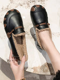 Momentlover Split-Joint Shallow Cut Round-Toe Flat Shoes