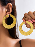 Momentlover Solid Color Hollow Geometric Drop Earrings