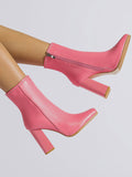 Momentlover Zipper Split-Joint Pointed-Toe Pumps Boots