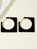 Momentlover Hollow Geometric Normcore Drop Earrings