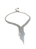 Tasseled Rhine Stones 2 pieces Necklaces Accessories Earrings Accessories