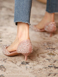 Momentlover Shiny Rhinestone Pumps