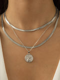 Solid Color Snake Chain Layered Necklaces Accessories