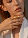 Momentlover Solid Color Snake Shape Rings Accessories