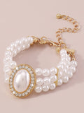 Momentlover Rhine Stones Geometric Chains Adjustable Bracelet Accessories