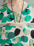 Momentlover Cotton Blend Round-Neck Polka-Dot Maxi Dress