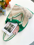 Momentlover Beach Contrast Color Hollow Bags Accessories