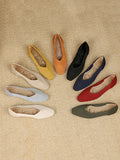 Momentlover Square-Toe Solid Color Shoes Flats