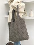 Momentlover Casual Weave Solid Color Bags Accessories