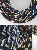 Momentlover 20 Colors Simple Contrast Color Weave Belt