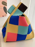 Momentlover Casual Checkerboard Contrast Color Color-Block Bags Accessories Handbags