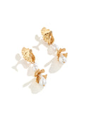 Momentlover Imitation Pearls Geometric Drop Earrings