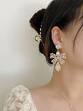 Momentlover Statement Pink Bow-Embellished Earrings Accessories