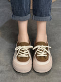 Momentlover Lace-Up Contrast Color Platform Shoes Casual Shoes