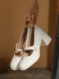 Momentlover Split-Joint Shallow Cut Round-Toe Pumps Mary Janes