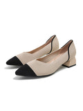 Momentlover Pointed-Toe Contrast Color Shoes Pumps