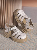 Momentlover Round-Toe Hollow Sandals Platform Shoes Gladiators