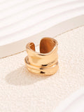Momentlover Solid Color Geometric Rings Accessories
