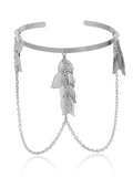 Momentlover Stylish Leaves Geometric Tasseled Arm Chain Accessories