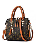 Momentlover Casual Letter Print Zipper Simpel Shoulder Bag