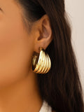 Momentlover Solid Color Geometric Normcore Earrings Accessories