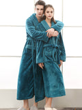 Momentlover Comfortable Solid Bandage Pajama Robe