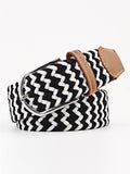 Momentlover 20 Colors Simple Contrast Color Weave Belt
