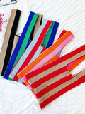 Momentlover Striped Contrast Color Woven Handbag Bags