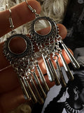 Momentlover Tasseled Geometric Drop Earrings