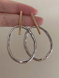 Momentlover Geometric Contrast Color Earrings Accessories