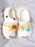 Momentlover Letter Print Hollow Slippers Crocs