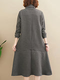 Momentlover Original Solid High-Neck Irregularity Dress