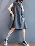 Momentlover Original Split-Joint With Pocket Denim Dress