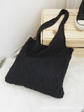Momentlover Casual Weave Solid Color Bags Accessories