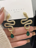Momentlover Snake Shape Contrast Color Earrings Accessories