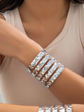 Momentlover Solid Color Hollow Geometric Bracelet Accessories