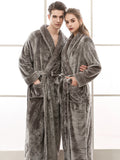 Momentlover Comfortable Solid Bandage Pajama Robe