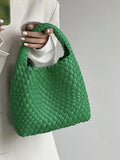 Momentlover Woven Solid Color Handbags Bags