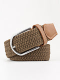 Momentlover 20 Colors Simple Contrast Color Weave Belt