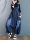 Momentlover Simple Denim Buttoned Overalls&Dress
