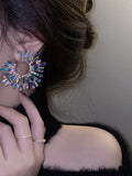 Momentlover Statement Multi-Colored Rhinestone Earrings Accessories