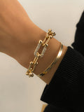 Momentlover Urban Solid Color Geometric Alloy Bracelet Accessories