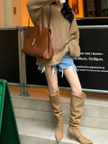 Momentlover Split-Joint Pointed-Toe Pumps Boots