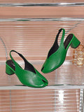 Momentlover Solid Color Open Toe Pumps Sandals Shoes