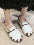 Momentlover Split-Joint Shallow Cut Round-Toe Flat Shoes
