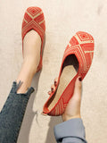Momentlover Contrast Color Breathable Flat Shoes