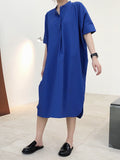 Momentlover Original Solid Round-Neck Shirt Dress