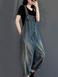 Momentlover Original Solid Elasticity Denim Jumpsuits