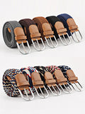 Momentlover 20 Colors Simple Contrast Color Weave Belt