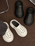 Momentlover Round-Toe Hollow Slider Sandals Crocs